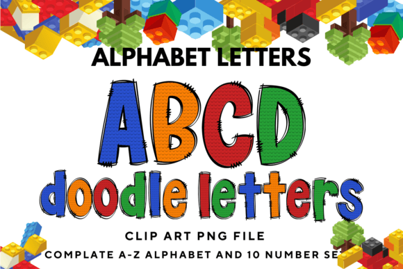 Building Bricks Doodle Alphabet Letters for Playful Branding