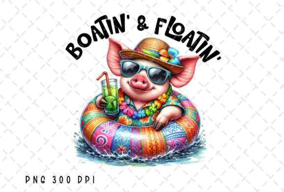 Capturing Lake Life: The Boatin and Floatin Pig Summer Lake Life Design