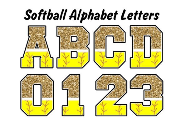 Gold Glitter Softball Alphabet Letters: A Designer's Guide to This Creative Font