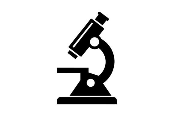 Microscope Silhouette Black Logo Vector: A Modern Design Essential