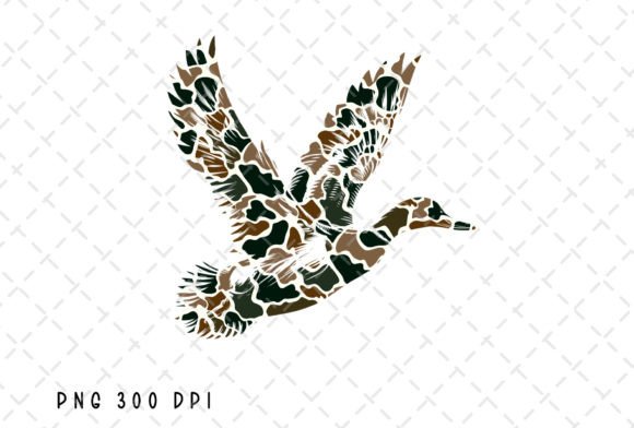 Old School Camo Mallard Duck Hunting PNG: A Digital Asset for Authentic Branding