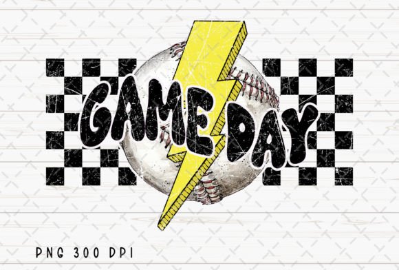 Retro Game Day Checkered Baseball PNG: Your Ticket to Nostalgic Design