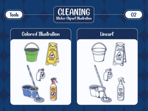 Retro Revival: 90s Clipart Cleaning Sticker Tools