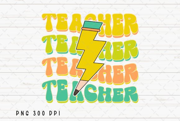 Retro Teacher Lightning Bolt Educator: A Digital Asset for Bold Branding
