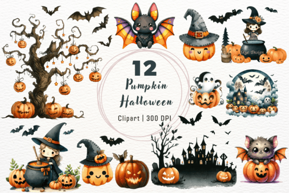 Spooky Bat, Pumpkin Halloween Clipart: A Designer's Guide to Festive Graphics