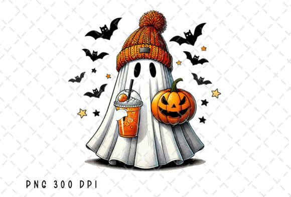 Spooky Sips: Unpacking the Retro Ghost Coffee Pumpkin Halloween PNG