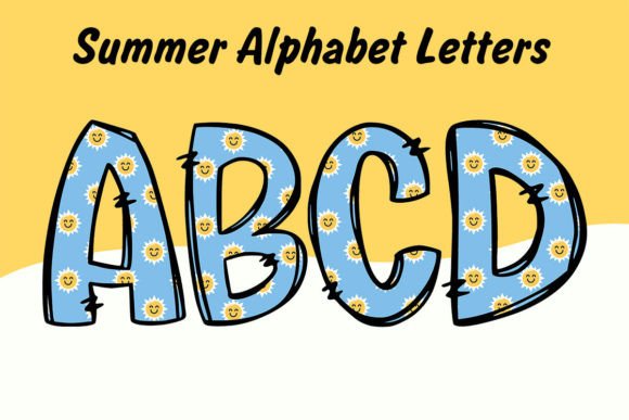 Sunshine in Every Letter: The Summer Sun Alphabet Sublimation Clipart