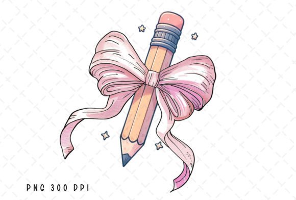 The Coquette Pencil Teacher Pink Bow School Style