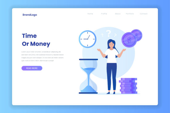 Time or Money Illustration Concept: A Visual Trade-Off