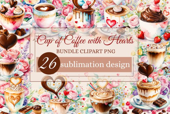Watercolor Coffee Cup with Flowers: A Cozy Design Asset